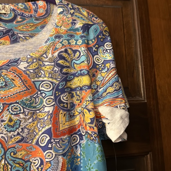 ONE WORLD Orange Graphic Short Sleeve Tee - Picture 6 of 9